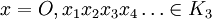 x=O,x_1 x_2 x_3 x_4 \ldots \in K_3
