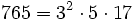  765 =3^2 \cdot  5 \cdot  17