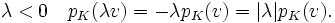 \lambda <0\quad p_K(\lambda v)=-\lambda p_K(v)=|\lambda|p_K(v).