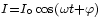 \scriptstyle{I=I_\circ\cos(\omega t+\varphi)}