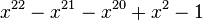 x^{22}-x^{21}-x^{20}+x^2-1\,