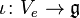 \iota\colon V_e\to \mathfrak g