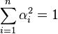 \sum _{i=1} ^n \alpha _i ^2 = 1