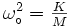 \textstyle{\omega_\circ^2={K\over M}}