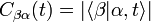 C_{\beta\alpha}(t) = {|\langle\beta|\alpha, t\rangle|}