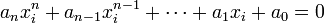 a_n x_i^n + a_{n-1}x_i^{n-1} + \cdots + a_1x_i + a_0 = 0