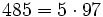 485 = 5 \cdot  97