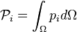 \mathcal{P}_i=\int_\Omega p_i d\Omega