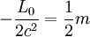 - \frac{L_0}{2c^2} = \frac{1}{2}m 