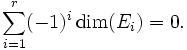 \sum_{i=1}^r (-1)^i\dim(E_i) = 0.