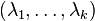 (\lambda_1,\ldots,\lambda_k)