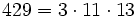 429 = 3 \cdot  11 \cdot  13