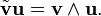  \tilde{\bold{v}} \bold{u} = \bold{v} \wedge \bold{u} . \,\!