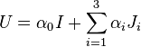 U=\alpha_0 I + \sum_{i=1}^3\alpha_i J_i