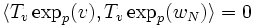 \langle T_v\exp_p(v), T_v\exp_p(w_N)\rangle = 0