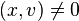 (x,v)\not=0
