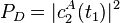P_D = |c^A_2(t_1)|^2\quad