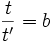  \frac{t}{t'} = b 