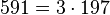 591 = 3 \cdot  197