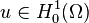 u \in H^1_0(\Omega)