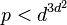 p < d^{3d^2}