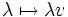 \lambda \mapsto \lambda v
