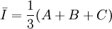 \bar I = \frac13 (A+B+C)