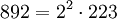 892=2^2 \cdot  223