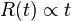 R (t) \propto t