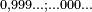 \scriptstyle 0,999\ldots;\ldots 000\ldots