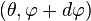 (\theta,\varphi + d\varphi )