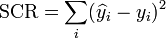 {\rm SCR} = \sum_i (\widehat{y}_i - y_i)^2