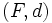 (F,d)\;