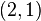 (2,1)\,