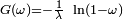 \scriptstyle G(\omega)=-\frac1{\lambda}\ \ln(1-\omega)