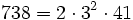  738 = 2 \cdot  3^2 \cdot  41