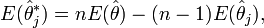 E(\hat\theta_j^\ast) = n E(\hat\theta) - (n-1) E(\hat\theta_{j}),