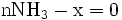 \rm n NH_3 - x = 0\,