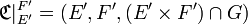  \mathfrak{C}|_{E'}^{F'} = ( E' , F' , ( E' \times F' ) \cap G ) 