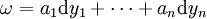 \omega=a_1\mathrm{d}y_1+\dots+a_n\mathrm{d}y_n