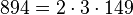 894=2 \cdot  3 \cdot  149