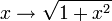 x \to \sqrt{1 + x^2}