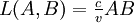  L(A,B)= \tfrac{c}{v}AB