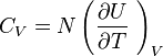 C_V = N  \left( \frac { \partial U}{ \partial T}\ \right)_V