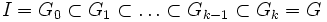 I=G_0\subset G_1\subset \ldots\subset G_{k-1}\subset G_k = G