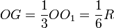 OG=\frac 13 OO_1 = \frac 16 R