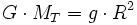 G \cdot M_T = g \cdot R^2