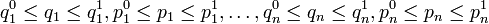 q_1^0\leq q_1 \leq q_1^1, p_1^0\leq p_1 \leq p_1^1,\dots, q_n^0\leq q_n \leq q_n^1, p_n^0\leq p_n \leq p_n^1