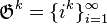  \mathfrak{G}^k = \{i^k\}_{i=1}^\infty