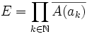 E=\prod_{k\in\mathbb N}\overline {A(a_k)}